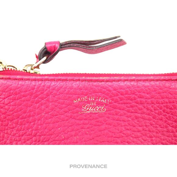 🔴 Gucci MII Key Pouch Cles - Pink Tumbled Leather - Picture 5 of 8